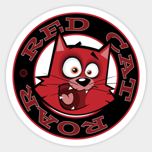 Red Cat Roar Stamp Sticker